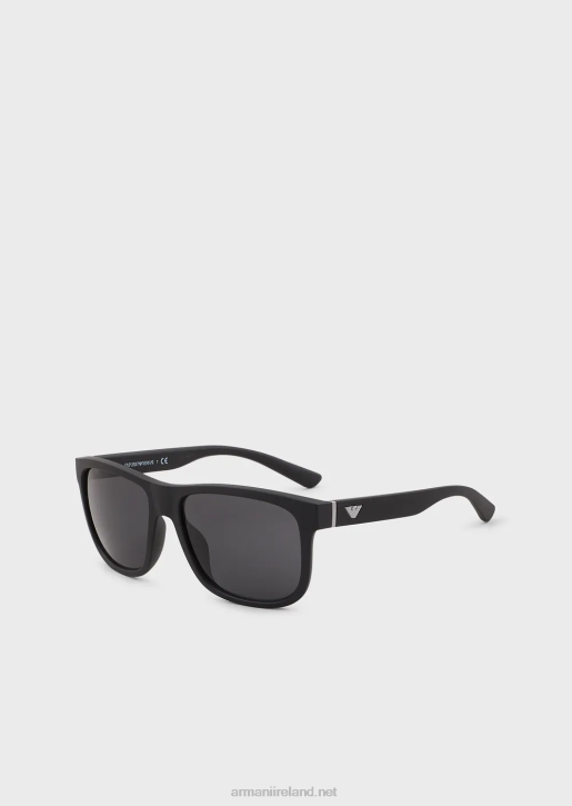 Men 086V2329 Rectangular Sunglasses With Interchangeable Temples Armani Black