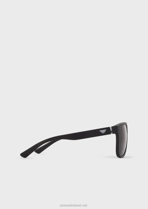 Men 086V2329 Rectangular Sunglasses With Interchangeable Temples Armani Black