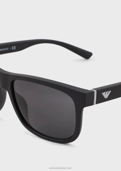 Men 086V2329 Rectangular Sunglasses With Interchangeable Temples Armani Black