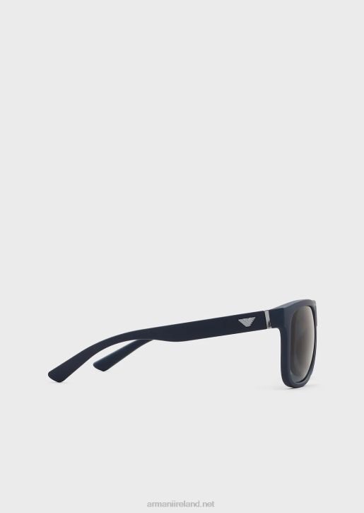 Men 086V2330 Rectangular Sunglasses With Interchangeable Temples Armani Dark Blue