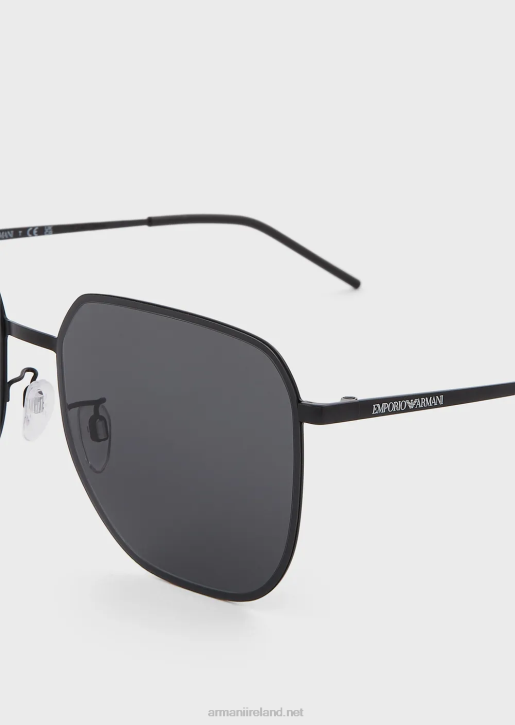 Men 086V2333 Unisex Square Sunglasses Armani Dark Gray