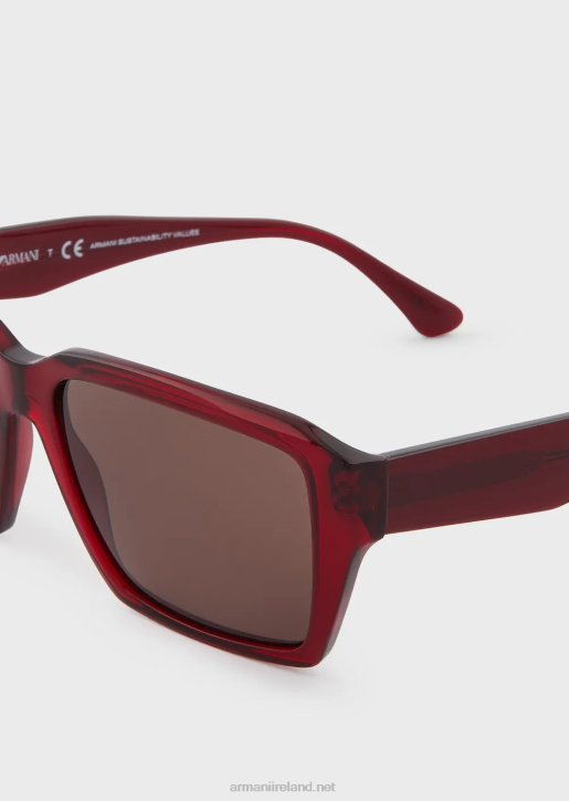 Men 086V2335 Rectangular Sunglasses Armani Dark Brown