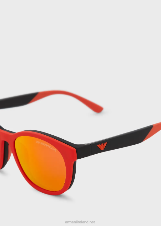 Men 086V2336 Panto-Shaped Junior Sunglasses With Clip-On Lenses Armani