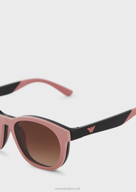Men 086V2338 Panto-Shaped Junior Sunglasses With Clip-On Lenses Armani