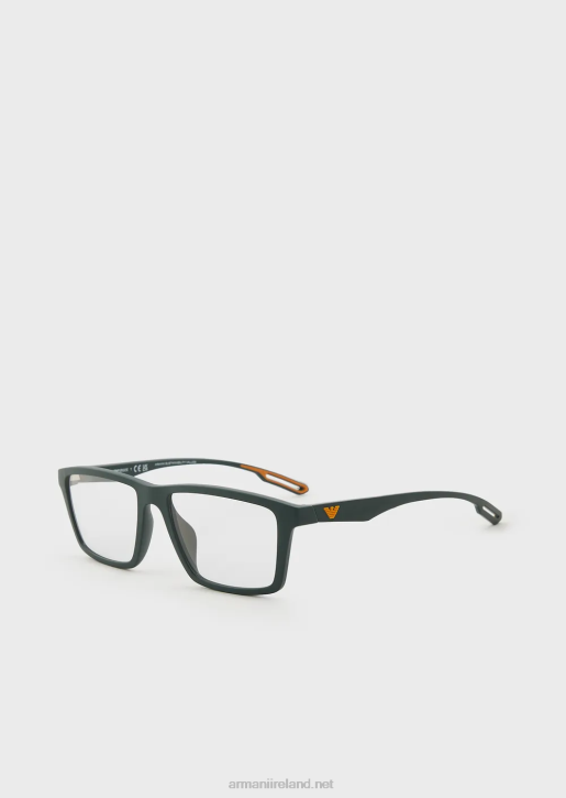 Men 086V2339 Rectangular Sunglasses With Interchangeable Lenses Armani Forest Green