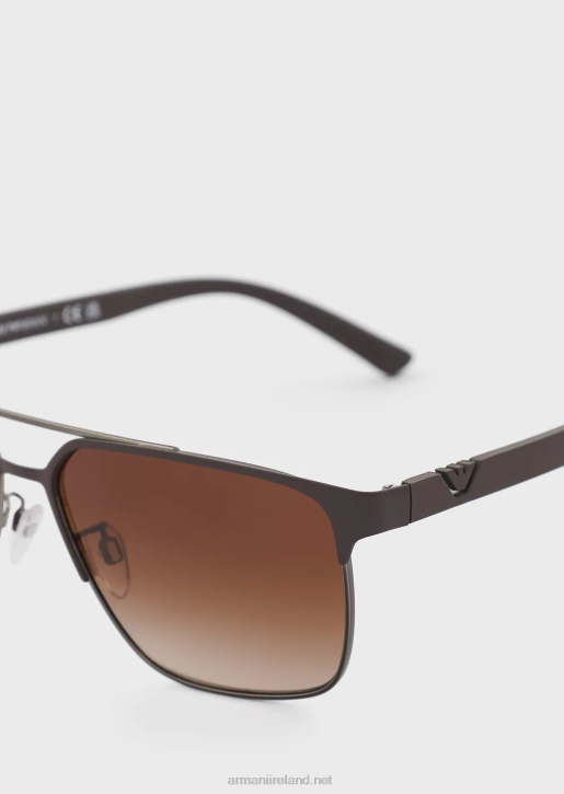 Men 086V2341 Square Sunglasses Armani Brown
