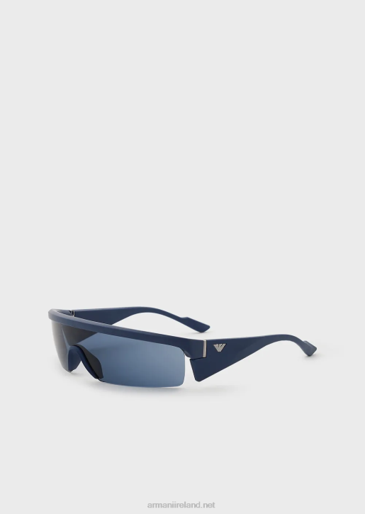 Men 086V2349 Rectangular Sunglasses With Interchangeable Lenses Armani Blue