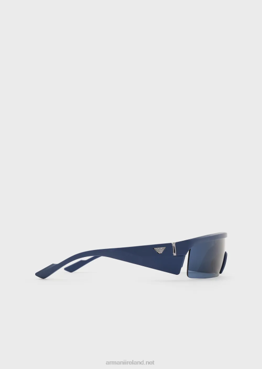 Men 086V2349 Rectangular Sunglasses With Interchangeable Lenses Armani Blue