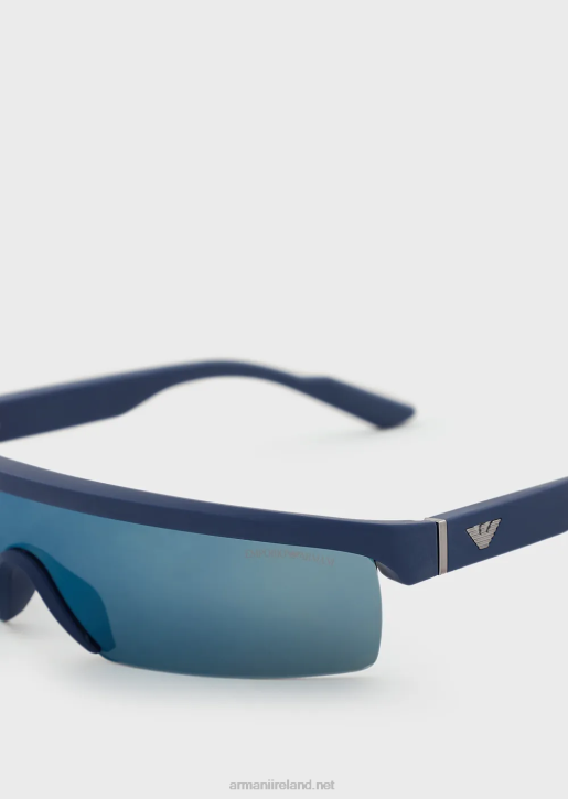 Men 086V2349 Rectangular Sunglasses With Interchangeable Lenses Armani Blue