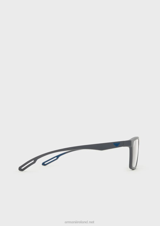 Men 086V2355 Rectangular Sunglasses With Interchangeable Lenses Armani Gray