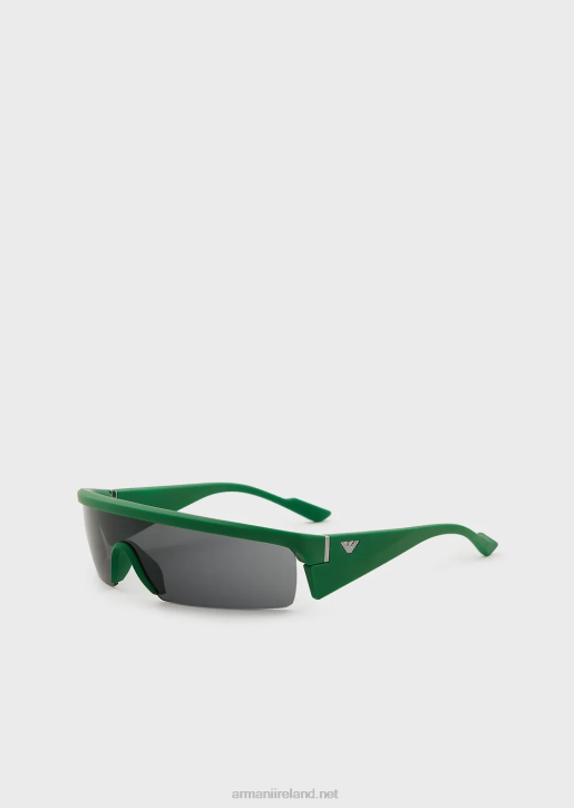 Men 086V2362 Rectangular Sunglasses With Interchangeable Lenses Armani Green