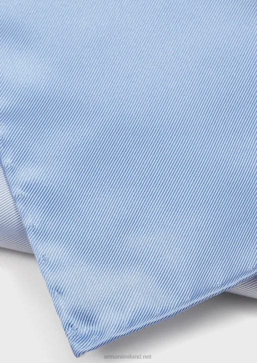 Men 086V2138 Ottoman-Style Silk Pocket Square Armani Blue