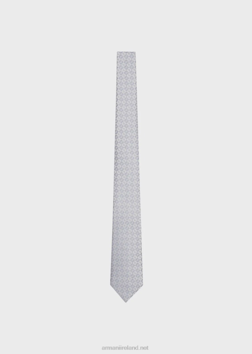 Men 086V2142 Pure Silk Eagle And Check Jacquard Tie Armani