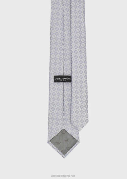 Men 086V2142 Pure Silk Eagle And Check Jacquard Tie Armani
