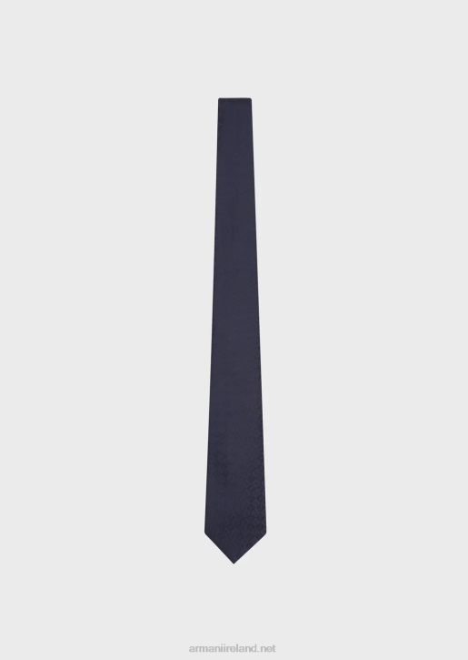 Men 086V2143 Pure Silk Eagle And Check Jacquard Tie Armani