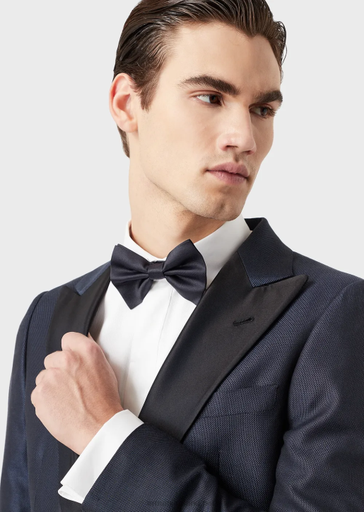 Men 086V2150 Ottoman-Style Bow Tie In Pure Silk Armani Bordeaux