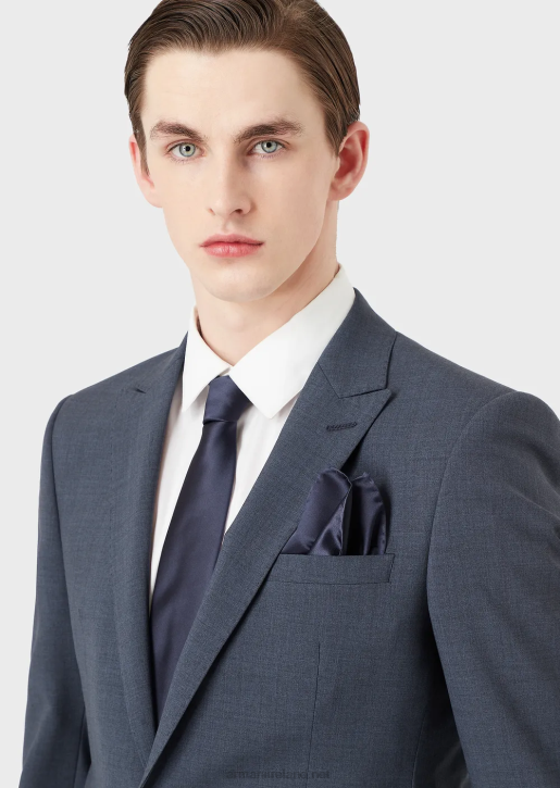 Men 086V2156 Pure Silk Pocket Square With Jacquard Micro-Motif Armani