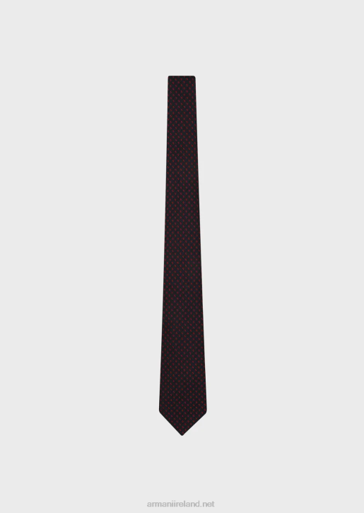 Men 086V2159 Pure Silk Jacquard Tie With A Diamond Micro-Pattern Armani