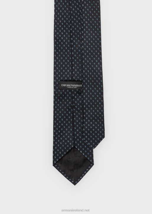 Men 086V2159 Pure Silk Jacquard Tie With A Diamond Micro-Pattern Armani