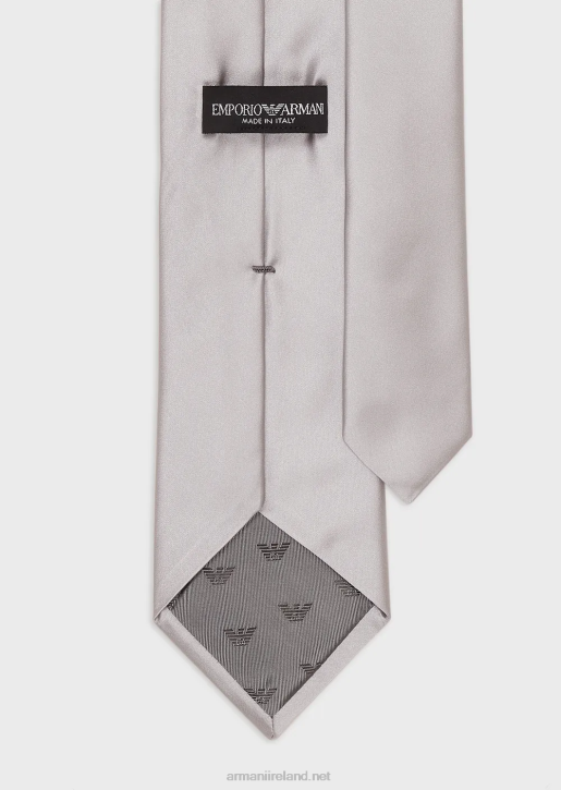 Men 086V2163 Pure Silk Tie Armani Silver