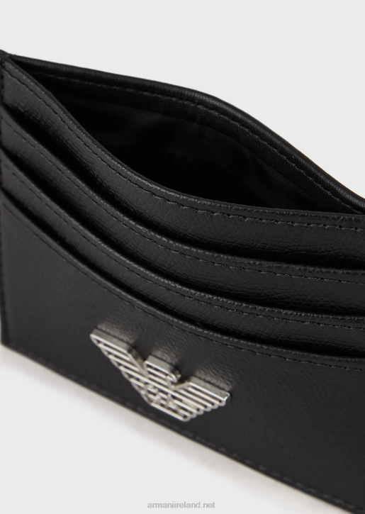 Men 086V2181 Card Holder With Eagle Plaque Armani Black