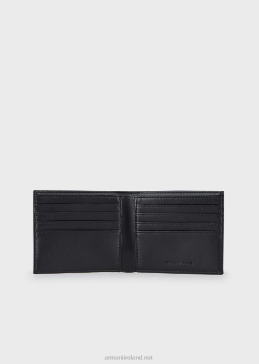 Men 086V2183 Gift Box With Eagle Plaque Card Holder And Wallet Armani Black