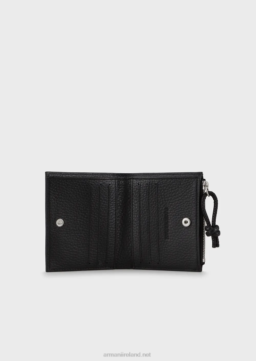 Men 086V2188 Zipped, Tumbled-Leather Card Holder Armani Black