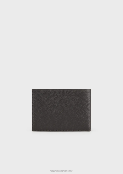 Men 086V2189 Gift Box With Wallet And Keyring In Tumbled Leather Armani Black 2
