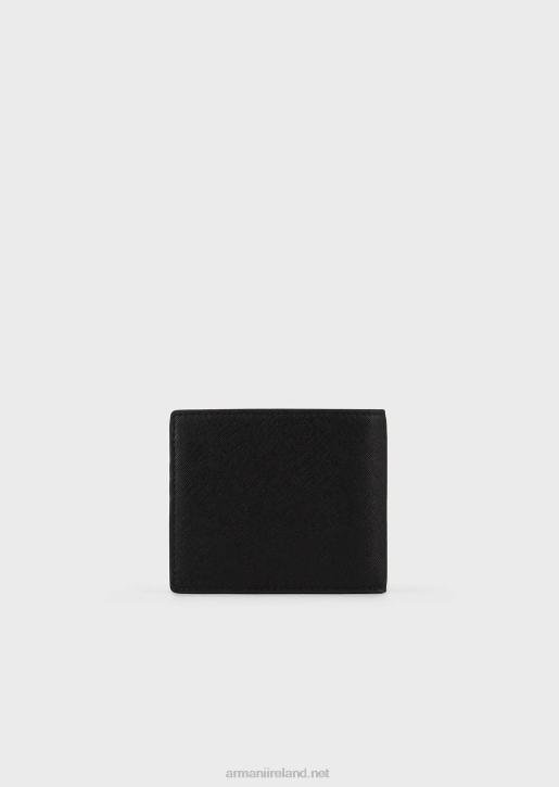Men 086V2204 Saffiano-Print, Regenerated-Leather Wallet Armani Black