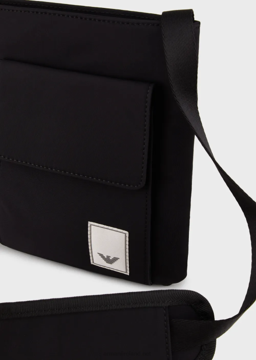 Men 086V2211 Travel Essentials Waterproof Nylon Tech Case Armani Deep Black