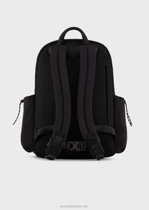 Men 086V1959 Travel Essentials Waterproof Nylon Backpack Armani Black Logo