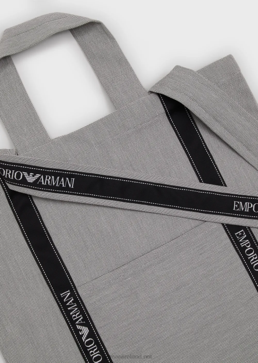 Men 086V1994 Emporio Armani Project For Earth Day Sustainable Fabric Shopper BagGray