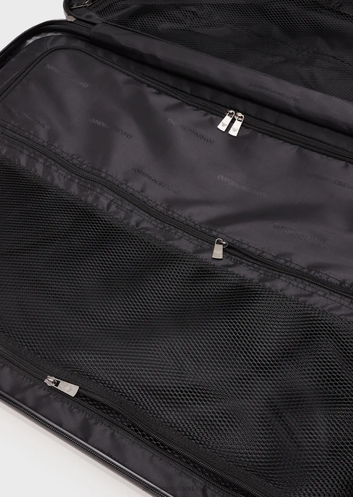 Men 086V1995 Abs Large Trolley Bag With Oversized, Embossed Eagle Armani Gray