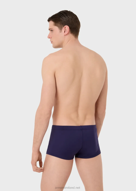 Men 086V1002 Recycled Microfibre Square Leg Swimsuit With Embroidered Eagle Armani Avio