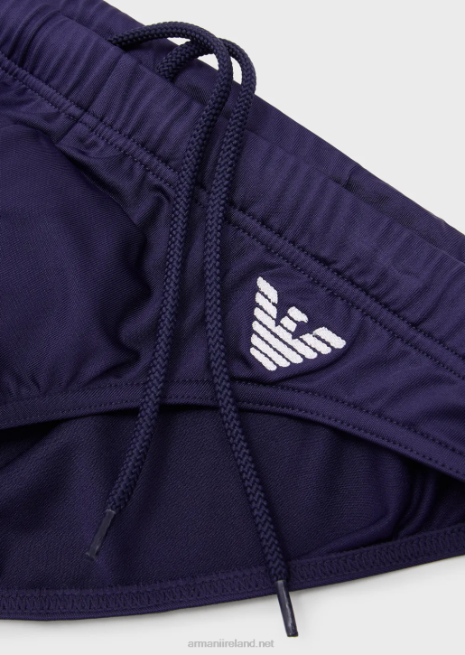 Men 086V1004 Recycled Microfibre Swim Briefs With Embroidered Eagle Armani Avio
