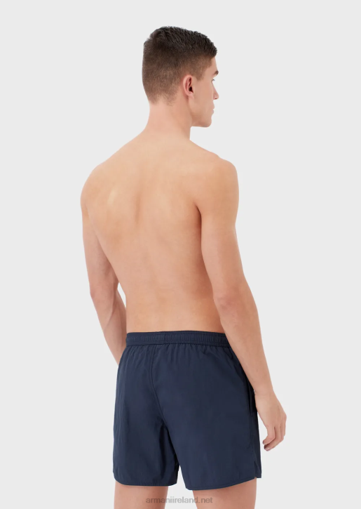 Men 086V986 Swim Trunks With Drawstring And Embroidered Logo Armani Navy Blue