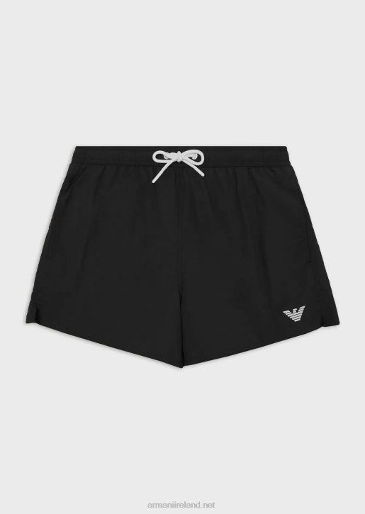 Men 086V988 Swim Shorts With Drawstring And Embroidered Logo Armani Black