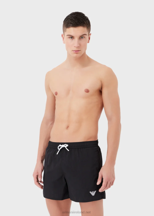 Men 086V988 Swim Shorts With Drawstring And Embroidered Logo Armani Black