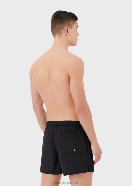 Men 086V988 Swim Shorts With Drawstring And Embroidered Logo Armani Black
