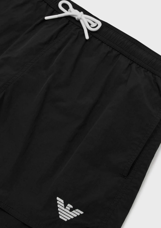 Men 086V988 Swim Shorts With Drawstring And Embroidered Logo Armani Black