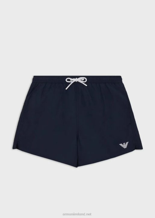 Men 086V989 Swim Shorts With Drawstring And Embroidered Logo Armani Navy Blue