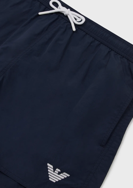 Men 086V989 Swim Shorts With Drawstring And Embroidered Logo Armani Navy Blue