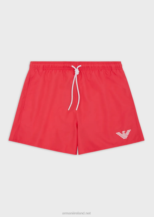 Men 086V991 Essential Drawstring Swim Shorts Armani Coral