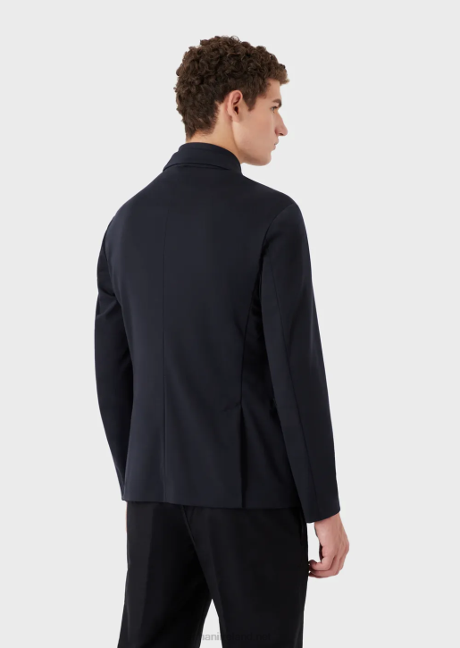 Men 086V1011 Lyocell-Blend Blazer With Detachable Inner Panel Armani Navy Blue