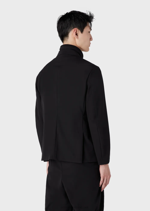 Men 086V1015 Travel Essentials Water-Repellent, Two-Way Stretch Technical-Nylon Blazer With Detachable Inner Panel Armani Black