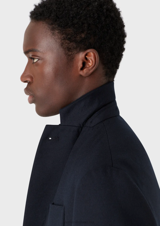 Men 086V1020 Single-Breasted Jacket In Lightweight Virgin Wool Cloth Armani Navy Blue