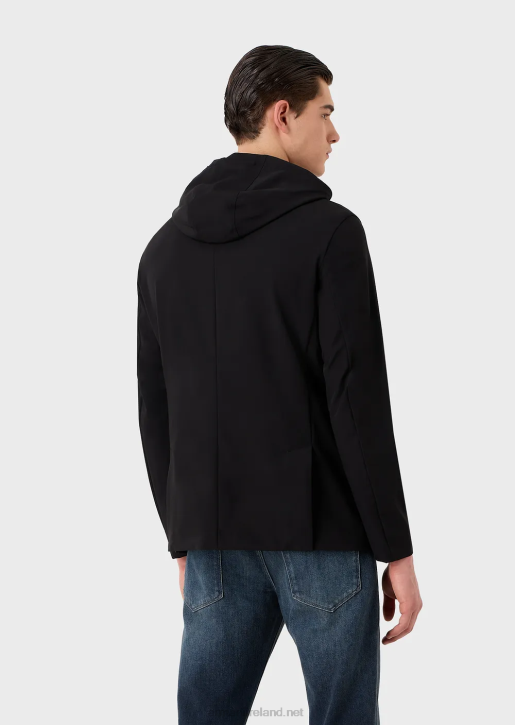 Men 086V1022 Two-Way Stretch Technical-Nylon Double-Breasted Jacket With Detachable Inner Panel Armani