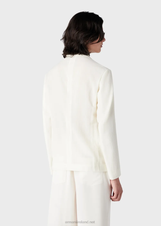 Men 086V1031 Single-Breasted Jacket In Jacquard Micro-Patterned Wool Crepe Armani