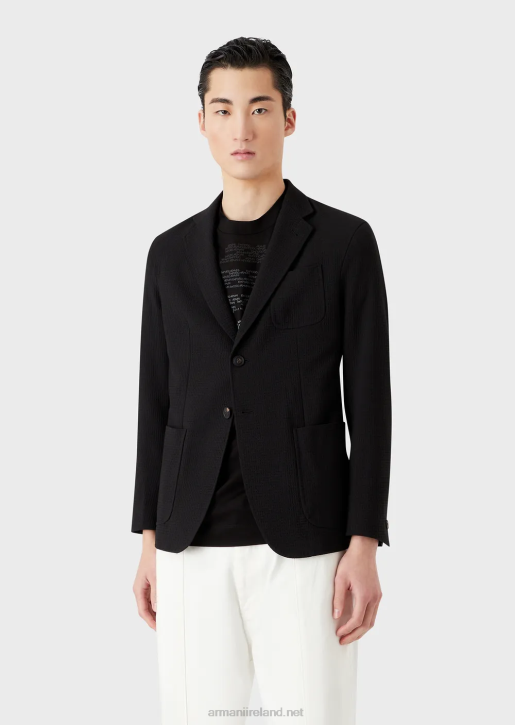 Men 086V1039 Single-Breasted Jacket In 3D Stretch Technical Wool Armani Black