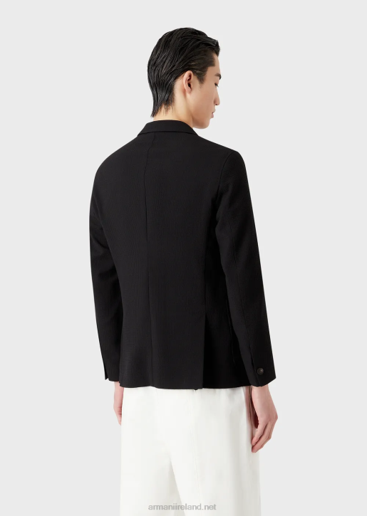 Men 086V1039 Single-Breasted Jacket In 3D Stretch Technical Wool Armani Black